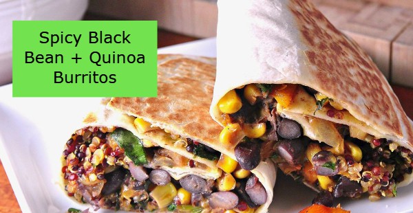 Spicy Black Bean + Quinoa Burritos
